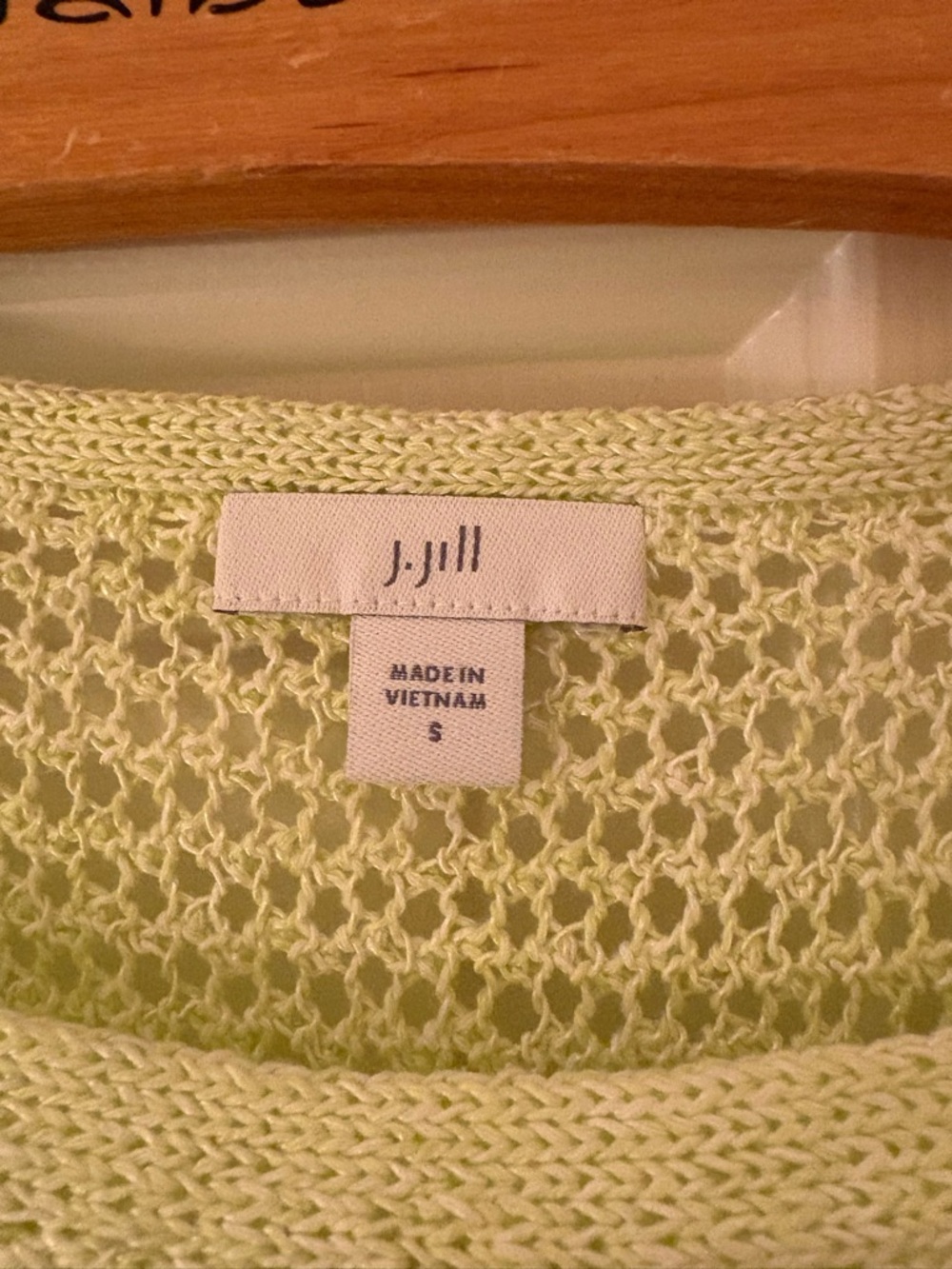 J. Jill Light Lemon Lime Open-Weave Scoop Neck Sweater - Picture 5 of 5